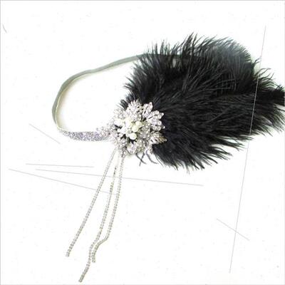 1980s Gypsy Indian Hair Accessory Hippie Black Alloy Drill D