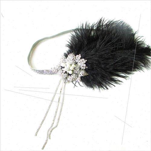 1980s Gypsy Indian Hair Accessory Hippie Black Alloy Drill D