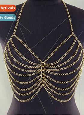 MW3229 Europe vest simple multiple metal chain combination n