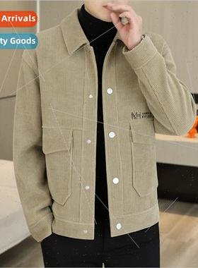 Fall winter jacket coat men new tide casual short tweed coat