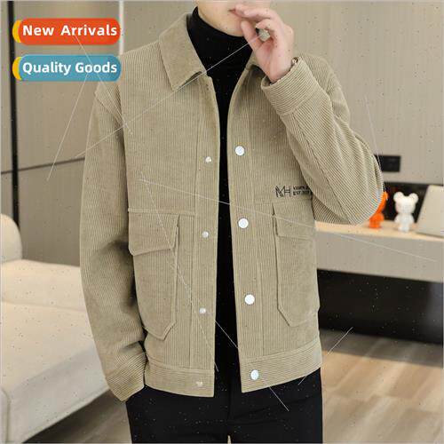 Fall winter jacket coat men new tide casual short tweed coat