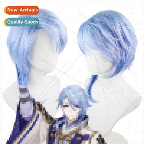 wig kamisato ayato cos wig micro gradient color parted small