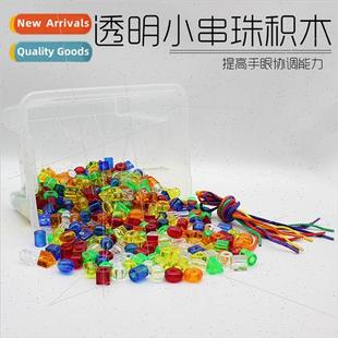 colorful transparent beads toys puzz Math threading geometry