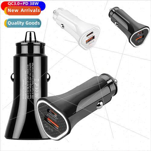 38W QC3.0+PD dual line fast charger cell phone car charger T