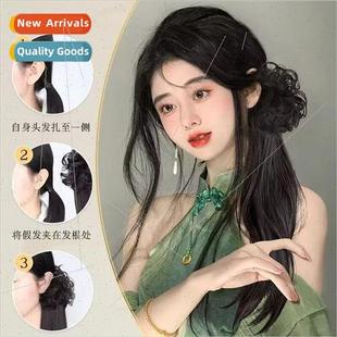 scratch ponytail piece one clip wig Chinese new female Wig