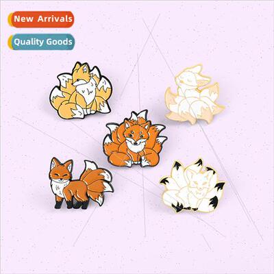 Brooch crimped fox cute individual packaging alloy advertisi
