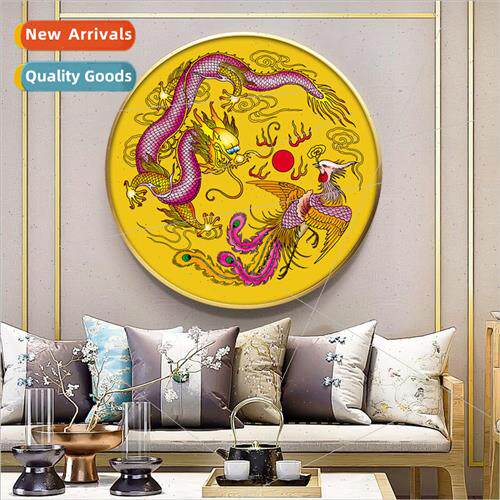 2023 new cross stch modern Chinese living room round dragon