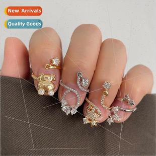 zirconium geometric opening nail Copper adjustable plated