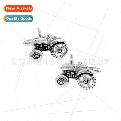 Personalized Tractor Cufflinks Black Enamel Tractor Cufflink