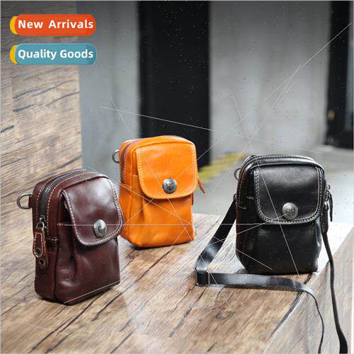 2024 new handmade leather casual men bags cowhide chest bag