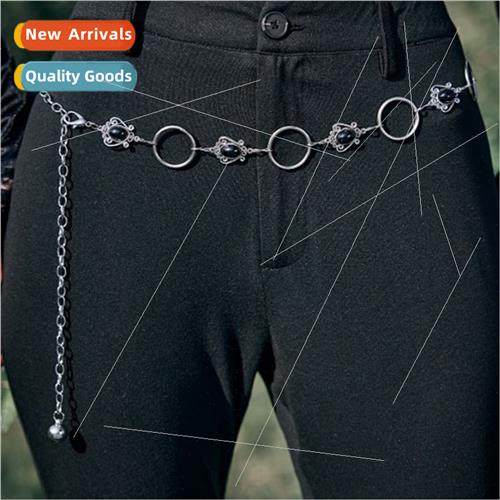 Europe fashion new nd punk waist chain ladies retro gemstone