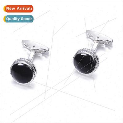 Black Enamel Buttons Innovative Gear French Shirt Cufflinks