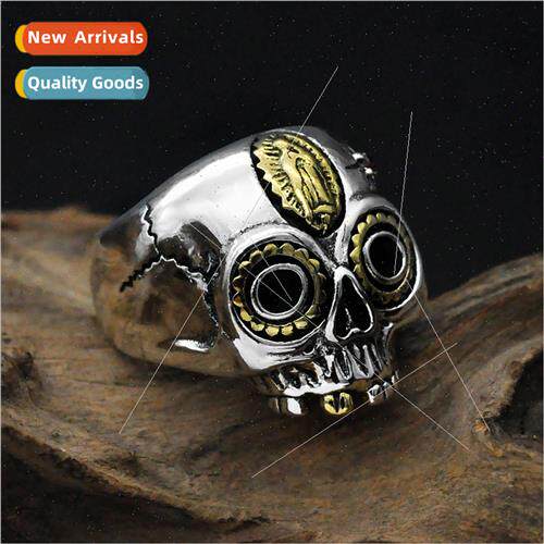 Vintage Skull Gold Madonna Bully Ring Men  Hip Hop Ring Ring