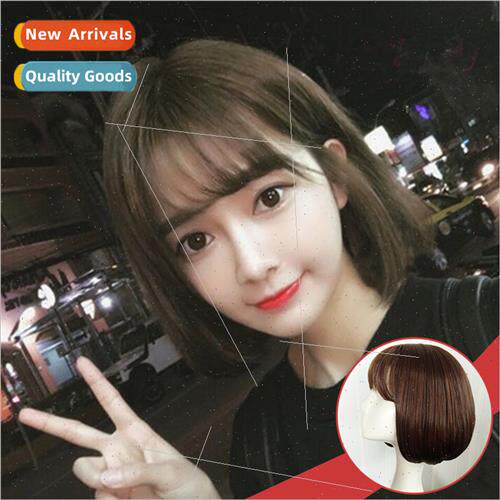 Korean wig female short air bangs wig natural realistic o he