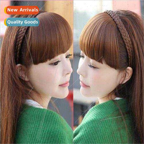 Fake Head Curtains Qi u Wig Piece Twist Braid Hair Bands Wom