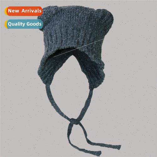 cute teddy fluffy bear ears Thunderbird hat female fall wint
