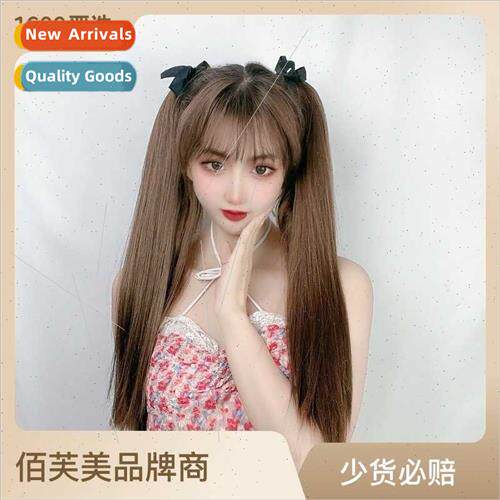 Double Ponytail Wig Women Long Hair Invisible Breathable Tie