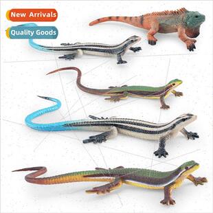 Solid wild reptile lizard model blue lizard boy children sci