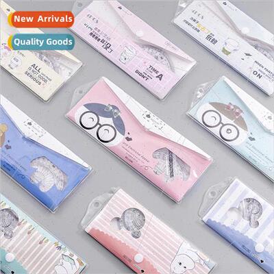 New mple Transparent Sleeve Ruler Student 4 Piece Ruler Set