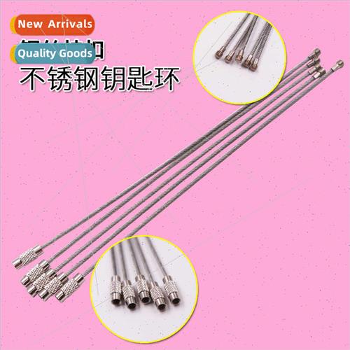 Steel wire coil keychain tag wire rope key ring stainless st