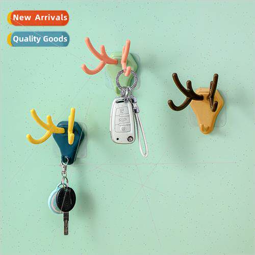Cute deer head hooks no-hole -marking strong sticky hooks ki
