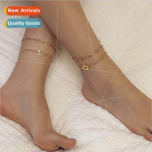 Europe new fashion wild flowers multi-layer beach anklets si