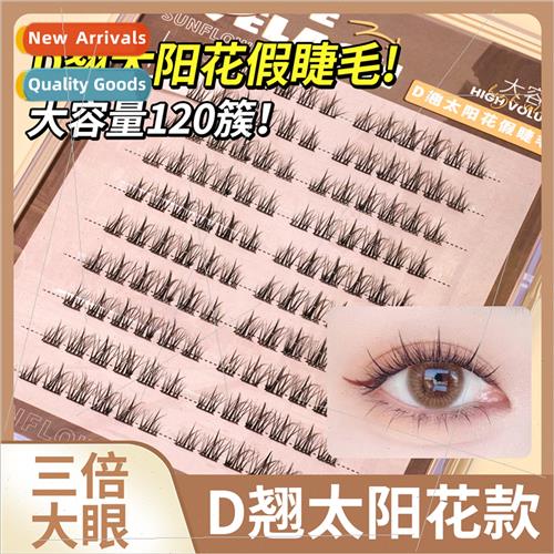 D cross sunflower false eyelashes 10 rows large volume  sing