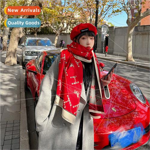 Retro carriage scarf female fall winter  students Korean  th