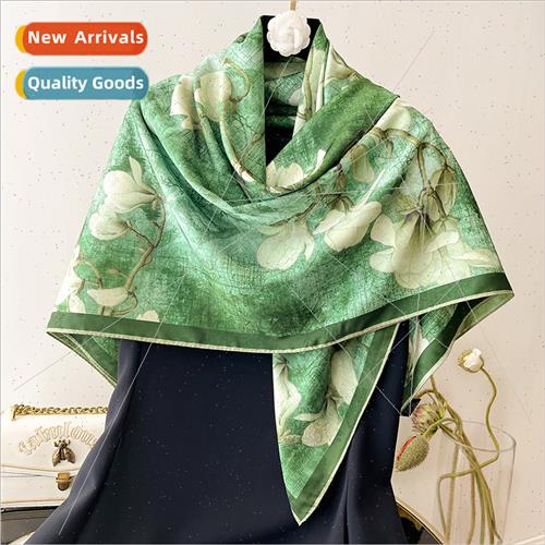 High-grade gift Xiang Yunya new flowers o printing silk scar