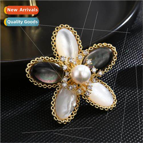 Model high-grade flower retro niche pin pins natural mother-
