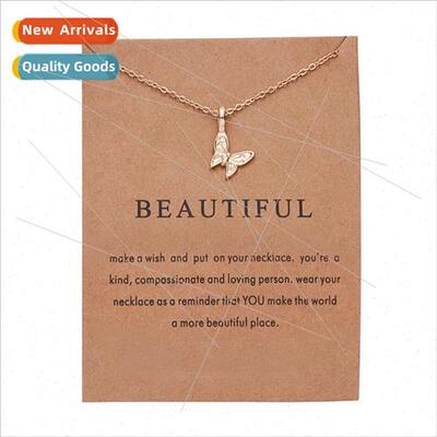 Beautiful Paper Card Butterfly Alloy Necklace Korea Minimali
