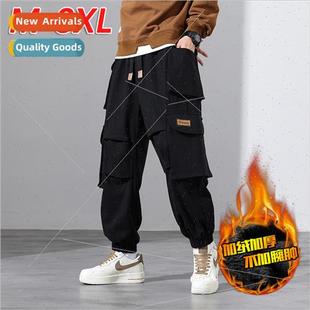fall winter loose pants drawstring size men plus Work cotton
