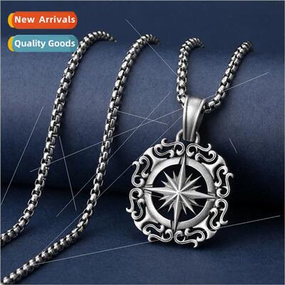 Nordic Compass Amulet Compass Pendant Necklace Europe Round