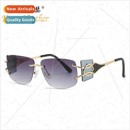 Fashion Rimless Sunglasses 583 Europe Y2K Sunglasses Women M