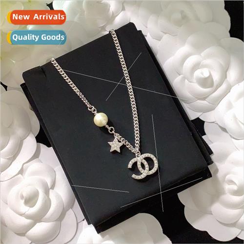 Double C star pearl necklace women niche super popular irreg
