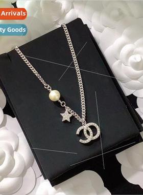 Double C star pearl necklace women niche super popular irreg