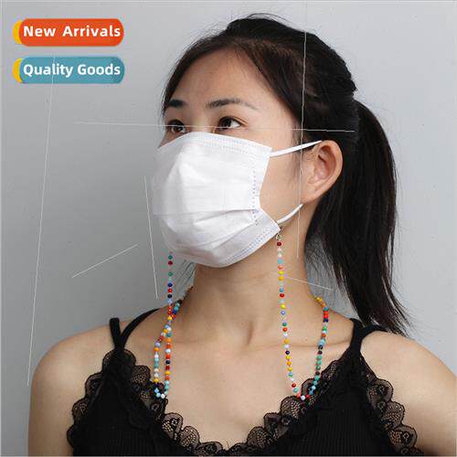 Korea new mask lanyard fashion colorful handmade crystal bea
