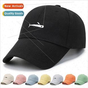 cap female simple Korean embroidery baseball fish duck new