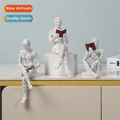 Europe abstract reading woman furnishings resin figure ornam