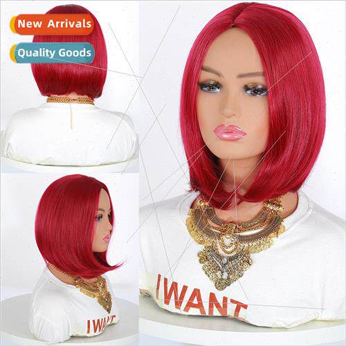 Europe wigs short hair women wig center parted O big red sho