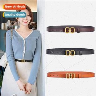 retro hundred Korean belt cowhide leather layers Women two