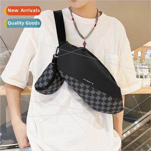 Chest bag men ins sports men bag PU shoulder bag casual boys