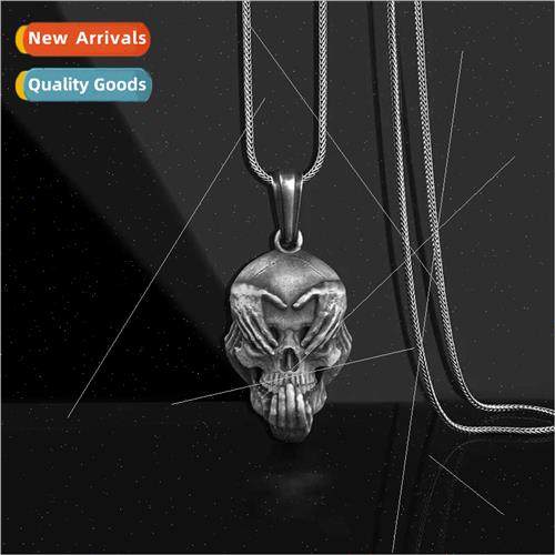 Europe hip hop retro necklace tide men stainless steel box c