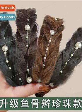 fishbone braid wig hair bands upgraded pearl  twist braid -s