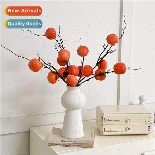 Frosted simulation persimmon fru branches fake flowers bouqu