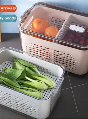 Divided draining basket refrigerator vegetable storage box s