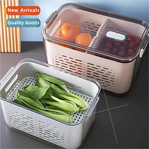 Divided draining basket refrigerator vegetable storage box s