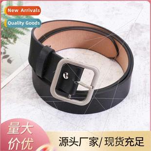 student square belt female Kor Round versatile buckle