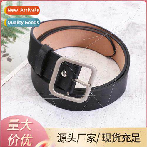 Round buckle square buckle student belt female versatile Kor