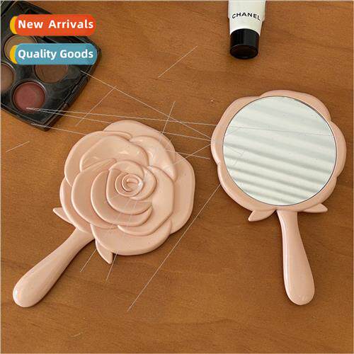Teenage girl heart rose flower small makeup mirror portable